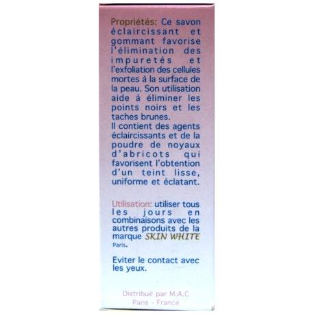 Savon SKIN WHITE éclaircissant gommant antibactérien