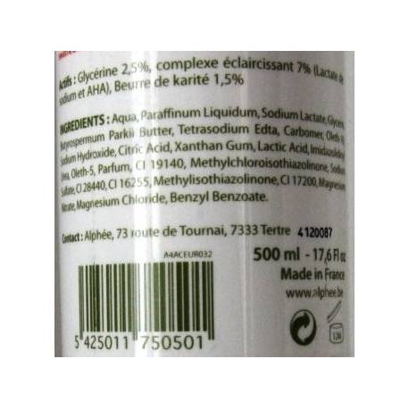 Opalya lait éclaircissant nourrissant très fort ingrédients