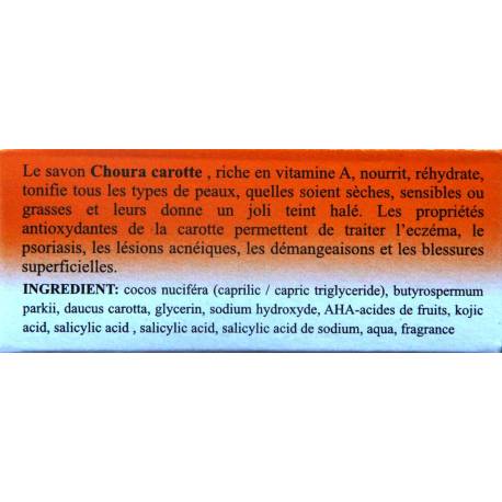 Choura carotte savon de beauté éclaircissant