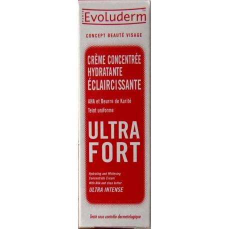 Evoluderm crème concentrée hydratante éclaircissante ultra fort