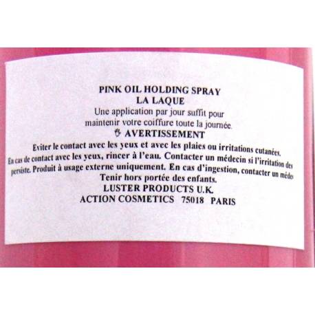 Luster's Pink holding spray