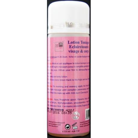 H20 Jours Lotion tonique éclaircissante sans hydroquinone