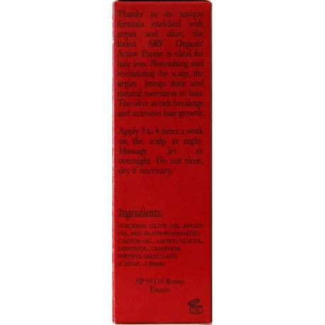 SRY Organic Active Pousse Lotion capillaire à l'argan et l'olive  SRY Organic Active Pousse Lotion capillaire à l'argan et l'olive
