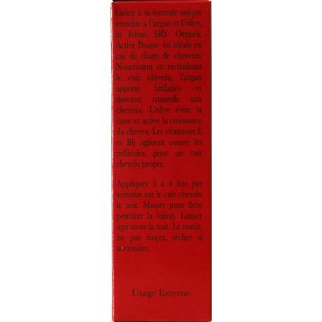 SRY Organic Active Pousse Lotion capillaire à l'argan et l'olive  SRY Organic Active Pousse Lotion capillaire à l'argan et l'olive
