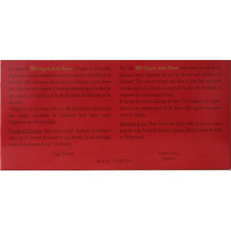 SRY Organic Active Pousse hair treatment Argan and Natural Placenta
