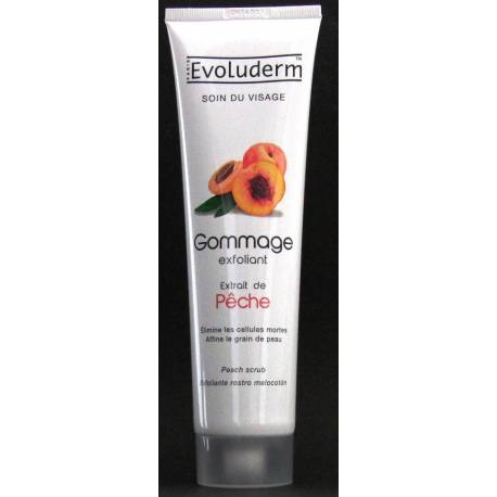 Evoluderm gommage exfoliant extrait de pêche et noyaux d'abricot