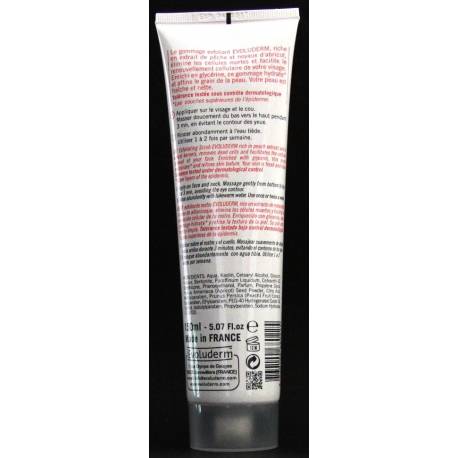 Evoluderm gommage exfoliant extrait de pêche et noyaux d'abricot