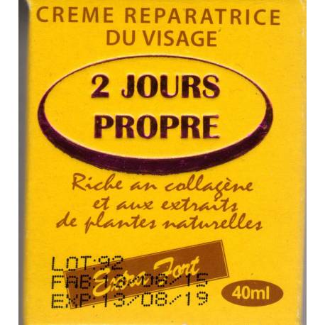 2 jours propre crème reparatrice du visage 