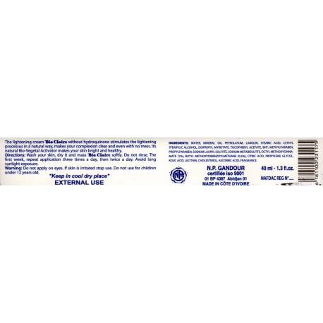 Bio Claire Crème corporelle éclaircissante Bio Claire Crème corporelle éclaircissante