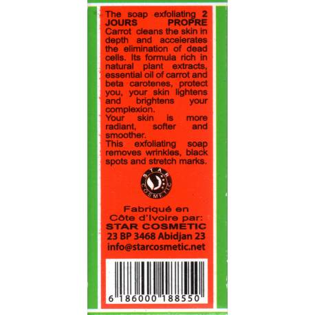 2 Jours Propre savon gommant clarifiant - carotte