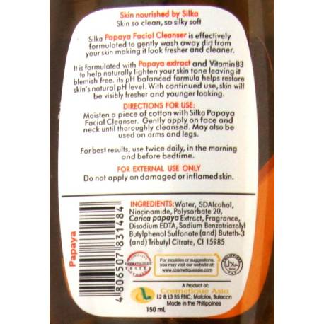 Silka Facial cleanser - lotion nettoyante pour le visage - Papaye