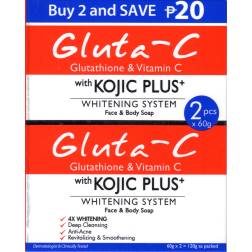 Gluta-C with Kojic plus whitening system face and body soap - savon éclaircissant