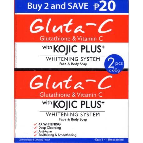 Gluta-C with Kojic plus whitening system face and body soap