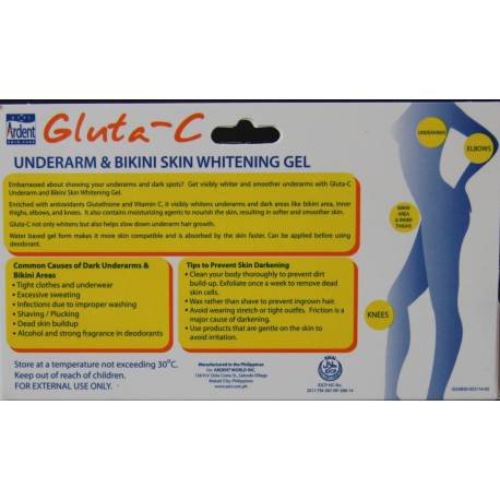 Gluta-C Underarm and bikini skin whitening gel - gel éclaircissant pour aisselles et maillot