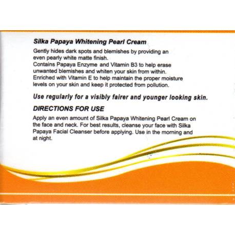 Silka Papaya whitening Pearl Cream - crème éclaircissante à la papaye pour le visage Silka Papaya whitening Pearl Cream - crème éclaircissante à la papaye pour le visage