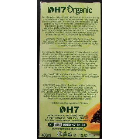 dh7 organic émulsion clarifiante teint lumiére papaye dh7 organic émulsion clarifiante teint lumiére papaye
