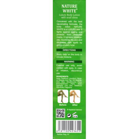 NATURE WHITE : Lait de Luxe à base de bave d'escargot