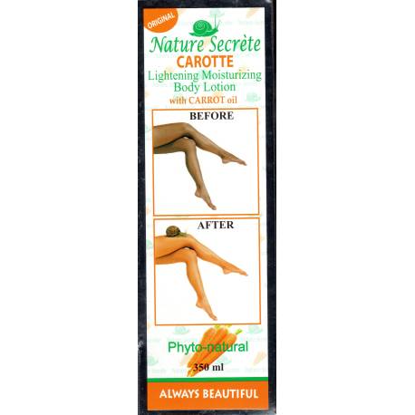 nature secréte carotte lait éclaircissant et hydratant