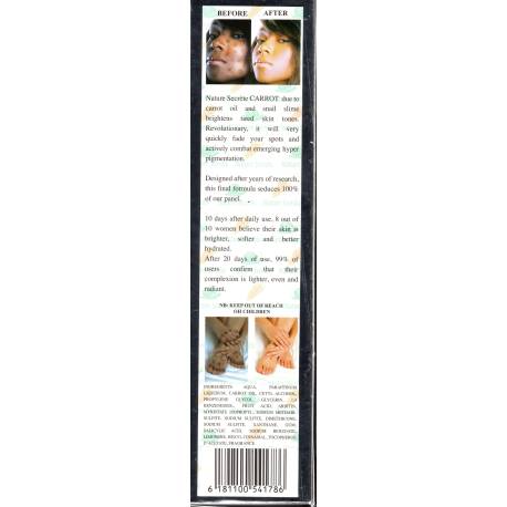 nature secréte carotte lait éclaircissant et hydratant