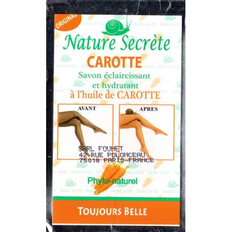 nature secréte carotte savon éclaircissant et hydratant