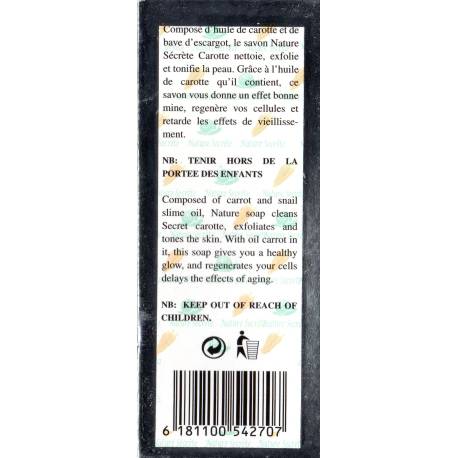 nature secréte carotte savon éclaircissant et hydratant