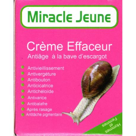 miracle jeune crème effaceur anti-âge à la bave d'escargot