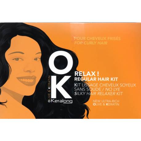 Keralong OK Relax !  défrisant Kit lissage cheveux soyeux