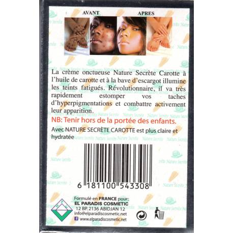 Nature Secrète Carotte crème de corps  Nature Secrète Carotte crème de corps