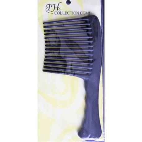 Black detangling comb - wide and long teeth