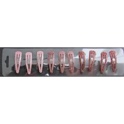 Hair barrettes 3 colors - 10 pcs - red pink