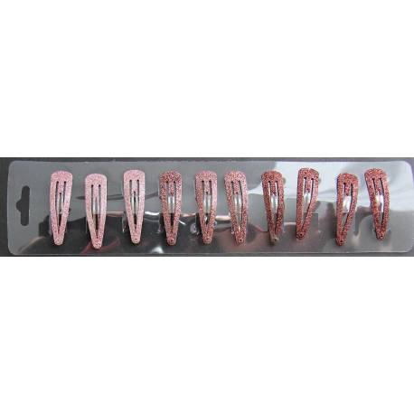 Hair barrettes 3 colors - 10 pcs - red pink