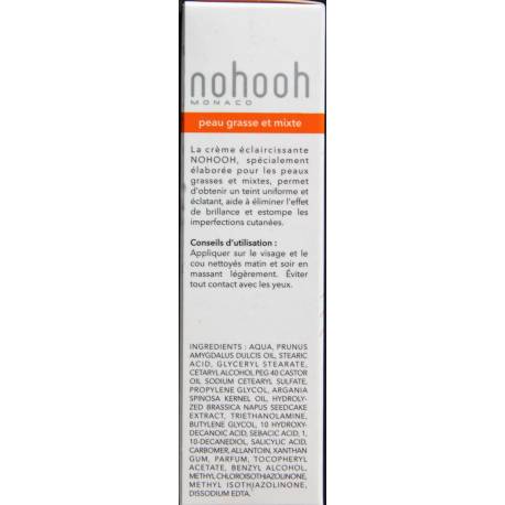 Nohooh Monaco crème éclaircissante peau grasse et mixte