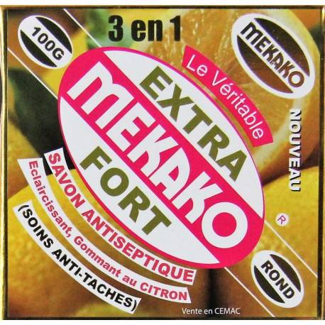 Mekako savon antiseptique extra fort 3 en 1 éclaircissant, gommant au citron