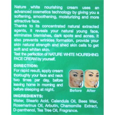 nature white crème de visage nourrissante