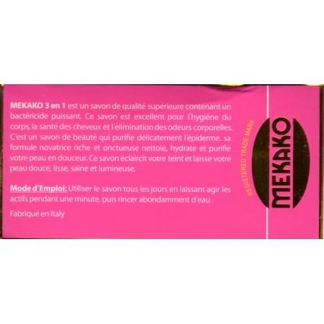Mekako savon antiseptique éclaircissant et gommant 3 en 1 Mekako savon antiseptique éclaircissant et gommant 3 en 1