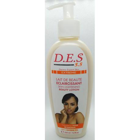 D.E.S 5.5 Lait de Beauté éclaircissant à l'huile de baobab