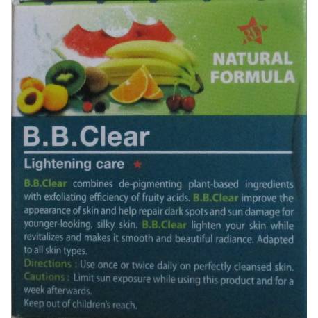 b.b.clear créme soin éclaircissant visage