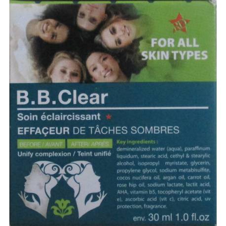 b.b.clear créme soin éclaircissant visage