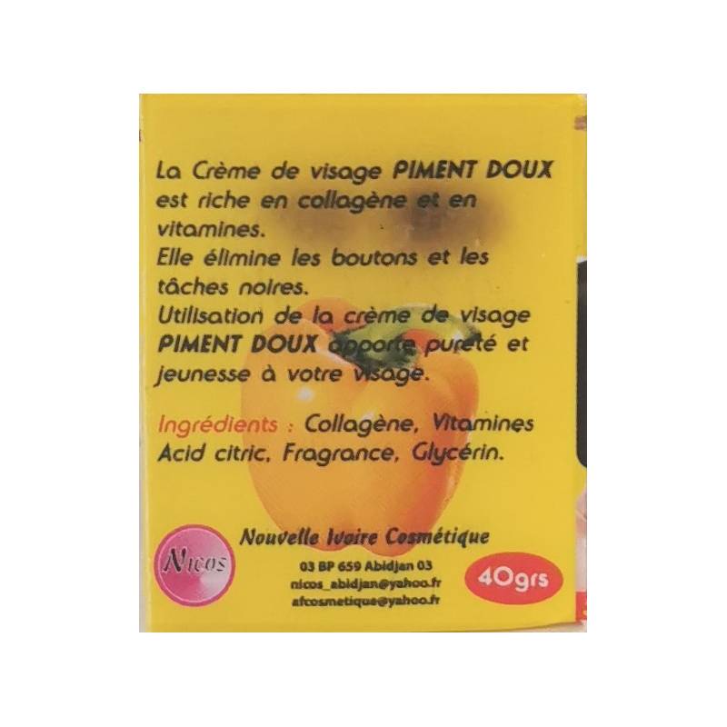 piment doux plus crème de vissage eclaircissante