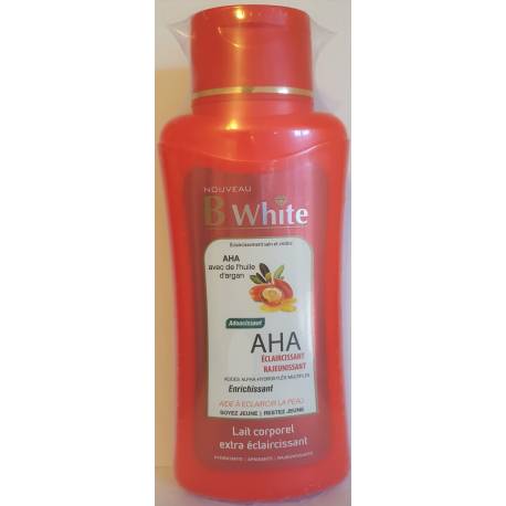 B white lait éclaircissant aha avec l'hule d'argan