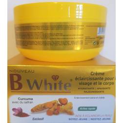B white créme éclaircissante avec du safran curcuma visage et le corps  2