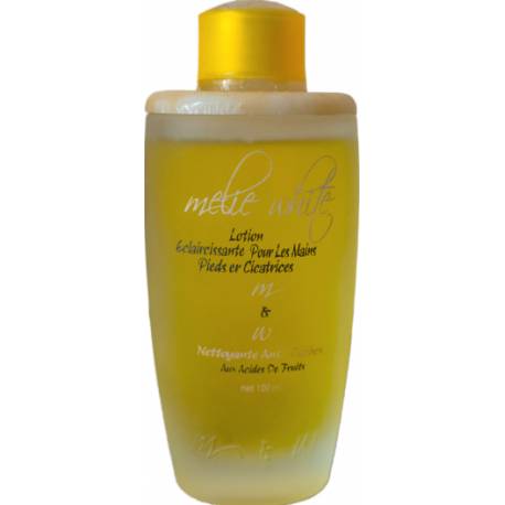 melie white lotion éclaircissante pour les mains pieds cicatrices